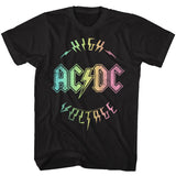 AC/DC Vintage Rainbow High Voltage Album Black Tall T-shirt - Yoga Clothing for You