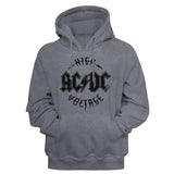 AC/DC Vintage High Voltage Logo Grey Pullover Hoodie - Yoga Clothing for You