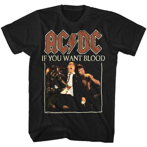 AC/DC If You Want Blood Album Cover Black Tall T-shirt - Yoga Clothing for You