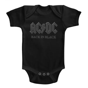 AC/DC Infant Bodysuit Back In Black Romper - Yoga Clothing for You
