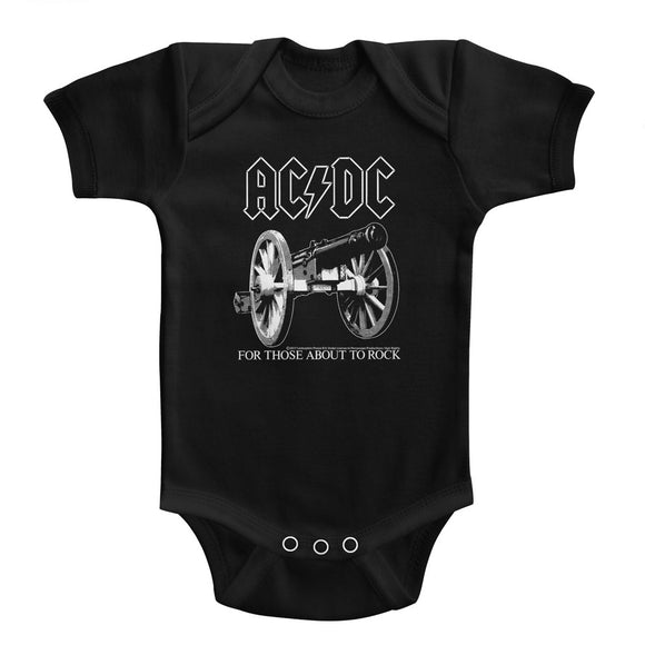 AC/DC Infant Bodysuit For Those About To Rock Black Romper - Yoga Clothing for You