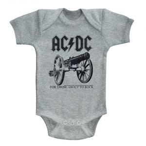 AC/DC Infant Bodysuit For Those About To Rock Heather Romper - Yoga Clothing for You
