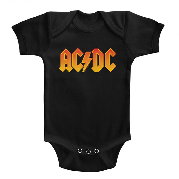 AC/DC Infant Bodysuit Orange Logo Black Romper - Yoga Clothing for You