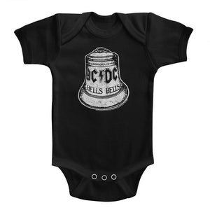 AC/DC Infant Bodysuit Distressed Hells Bells Black Romper - Yoga Clothing for You