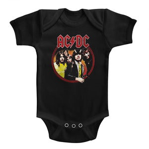 AC/DC Infant Bodysuit Highway To Hell Circle Color Black Romper - Yoga Clothing for You