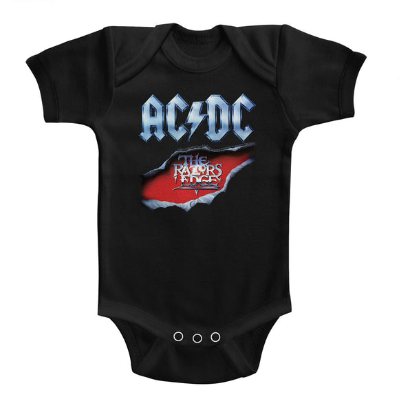 AC/DC Infant Bodysuit Razors Edge Album Black Romper - Yoga Clothing for You
