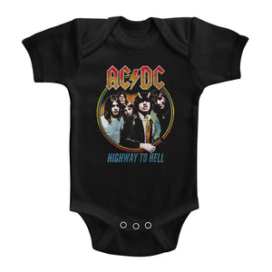 AC/DC Infant Bodysuit Highway To Hell Tricolor Black Romper - Yoga Clothing for You