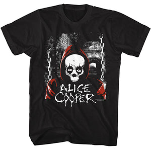 Alice Cooper Hooded Skull with Chains Black T-shirt