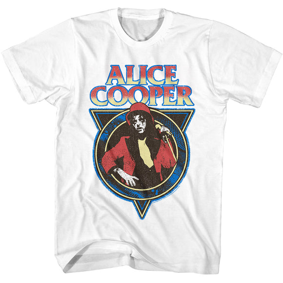Alice Cooper Vintage Colorful Photo White T-shirt - Yoga Clothing for You