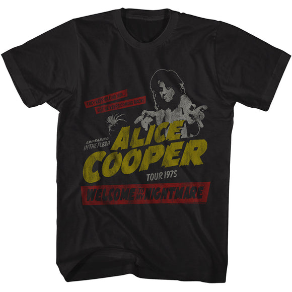 Alice Cooper Welcome to My Nightmare Tour Black Tall T-shirt - Yoga Clothing for You