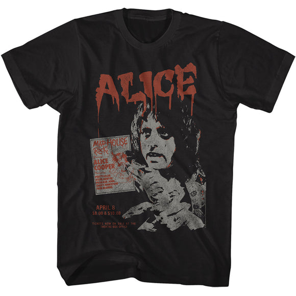 Alice Cooper Madhouse Rock Concert Tour Black Tall T-shirt - Yoga Clothing for You