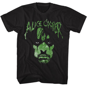 Alice Cooper Green Photo Black Tall T-shirt - Yoga Clothing for You