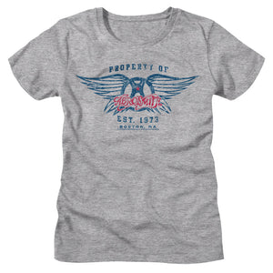 Aerosmith Ladies T-Shirt Property Of Est 1973 Tee