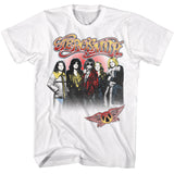 Aerosmith Jackets Group Photo White Tall T-shirt