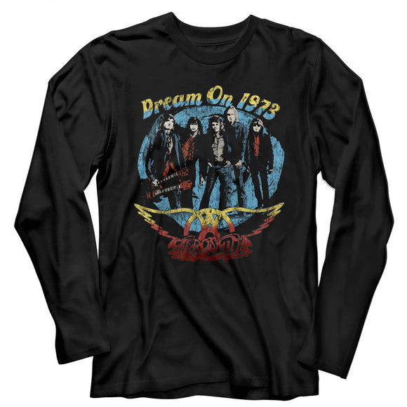 Aerosmith Long Sleeve T-Shirt Dream On 1973 Black Tee