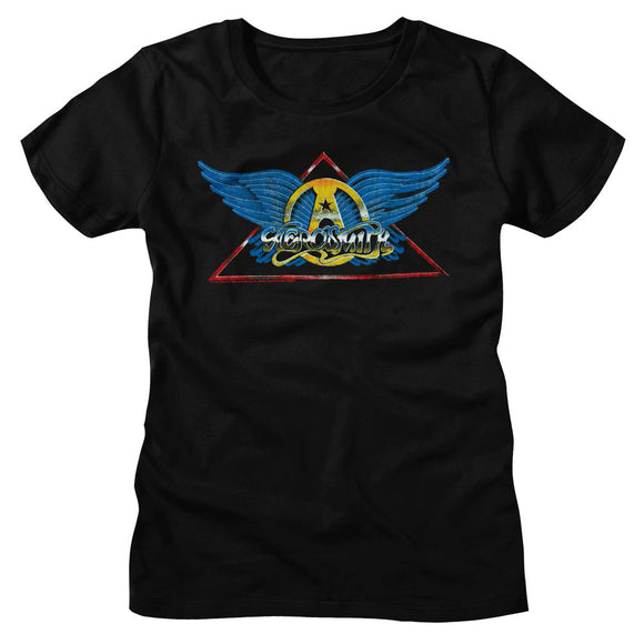 Aerosmith Ladies T-Shirt Triangle Wing Logo Tee