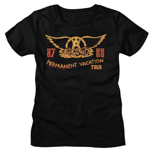 Aerosmith Ladies T-Shirt Permanent Vacation Tour Tee