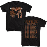 Aerosmith Toys in the Attic Tour Black T-shirt Front & Back