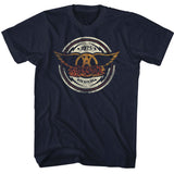 Aerosmith Vintage Circle Logo Navy T-shirt