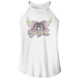 Aerosmith Faded Wing Logo Ladies White Rocker Tank Top