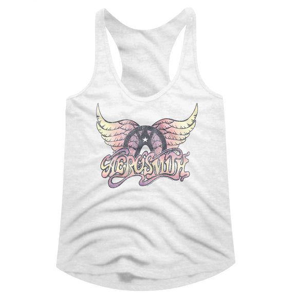 Aerosmith Ladies Racerback Tanktop Faded Wing Logo Tank