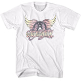 Aerosmith Faded Wing Logo White T-shirt