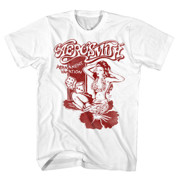 Aerosmith Permanent Vacation White Tall T-shirt