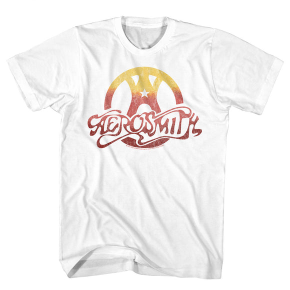 Aerosmith Peace Gradient Logo White T-shirt