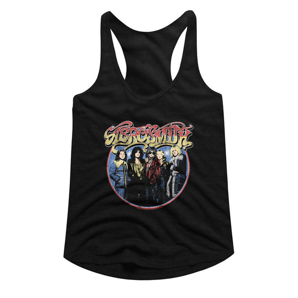 Aerosmith Ladies Racerback Tanktop Group Photo Tank