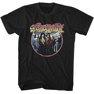 Aerosmith Group Photo Black Tall T-shirt