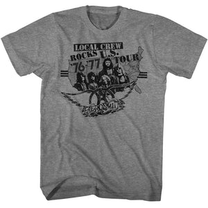 Aerosmith Local Crew Rocks Tour Grey Heather T-shirt