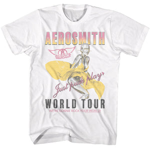 Aerosmith Just Push Play World Tour White Tall T-shirt