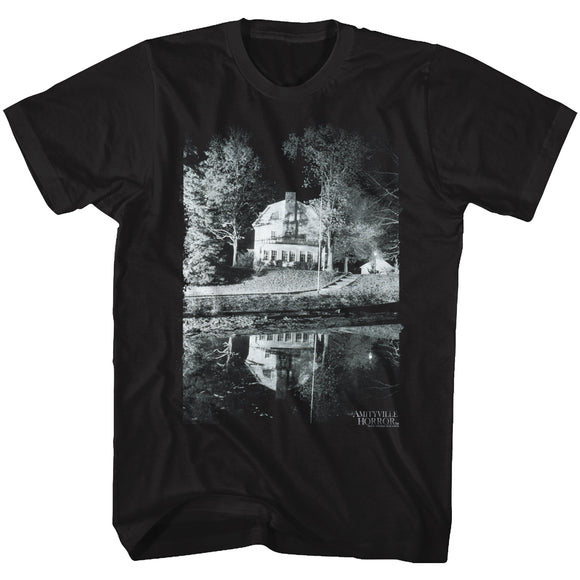 Amityville Horror Tall T-Shirt Black and White House Black Tee - Yoga Clothing for You