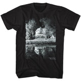 Amityville Horror T-Shirt Black and White House Black Tee - Yoga Clothing for You