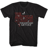 Amityville Horror Tall T-Shirt For God's Sake Get Out Black Tee - Yoga Clothing for You