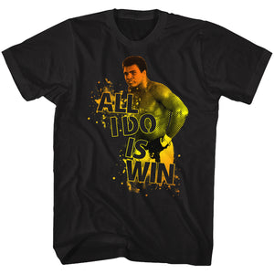 Muhammad Ali Tall T-Shirt All I Do Is Win Black Tee - Yoga Clothing for You