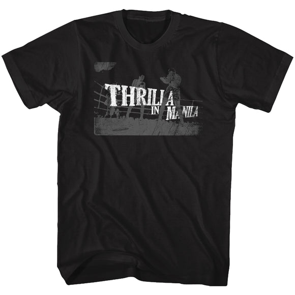 Muhammad Ali Tall T-Shirt Thrilla In Manila Black Tee - Yoga Clothing for You
