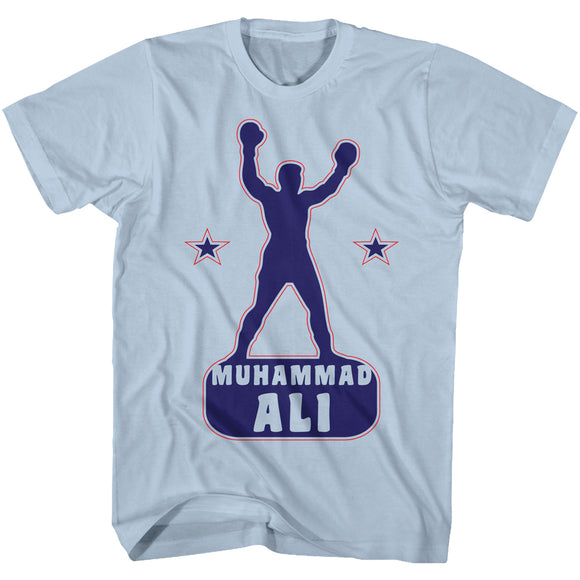 Muhammad Ali T-Shirt Hands up Light Blue Tee - Yoga Clothing for You