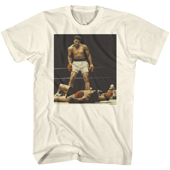 Muhammad Ali T-Shirt Standing Over Liston White Tee - Yoga Clothing for You