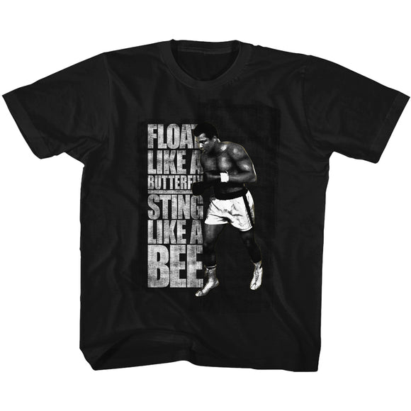 Muhammad Ali Toddler T-Shirt Sting Like A Bee Black Tee - Yoga Clothing for You