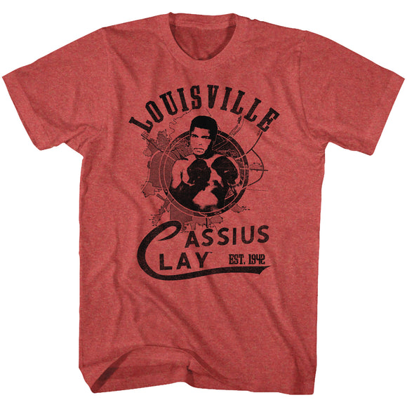 Muhammad Ali T-Shirt Louisville Classius Clay Red Heather Tee - Yoga Clothing for You