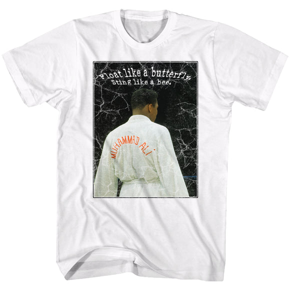 Muhammad Ali T-Shirt Portrait Distressed Robe White Tee - Yoga Clothing for You