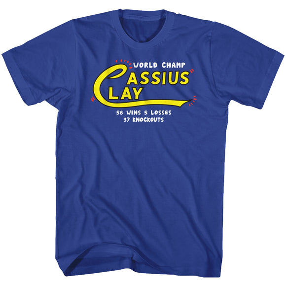 Muhammad Ali T-Shirt Cassius Clay World Champ Royal Tee - Yoga Clothing for You