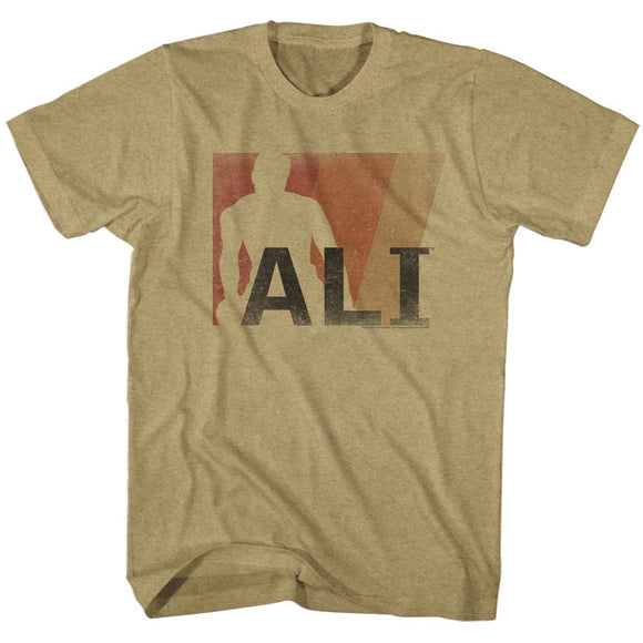Muhammad Ali T-Shirt Ali Text Khaki Tee - Yoga Clothing for You