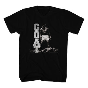Muhammad Ali T-Shirt Over Liston GOAT B&W Black Tee - Yoga Clothing for You