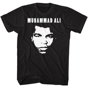 Muhammad Ali T-Shirt White Face Silhouette Black Tee - Yoga Clothing for You