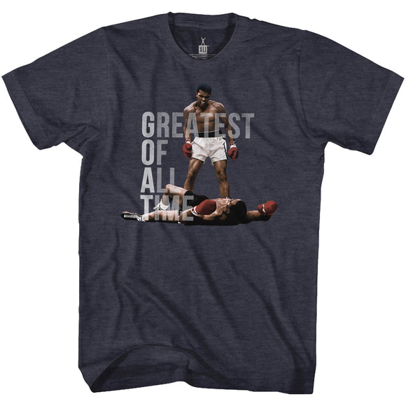 Muhammad Ali T-Shirt Greatest Of All Time Liston Navy Heather Tee - Yoga Clothing for You