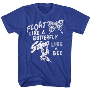 Muhammad Ali T-Shirt Float Like A Butterfly Royal Tee - Yoga Clothing for You