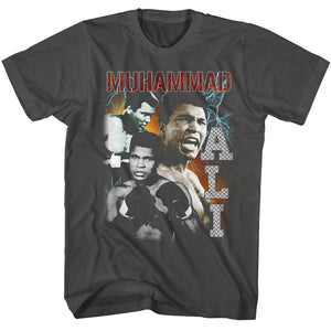Muhammad Ali Lightning Collage Smoke T-shirt