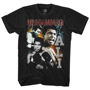 Muhammad Ali Lightning Collage Black T-shirt